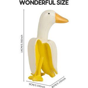 Garden Decor Statues Figurines Ornaments, Creative Resin Banana Duck Garden
